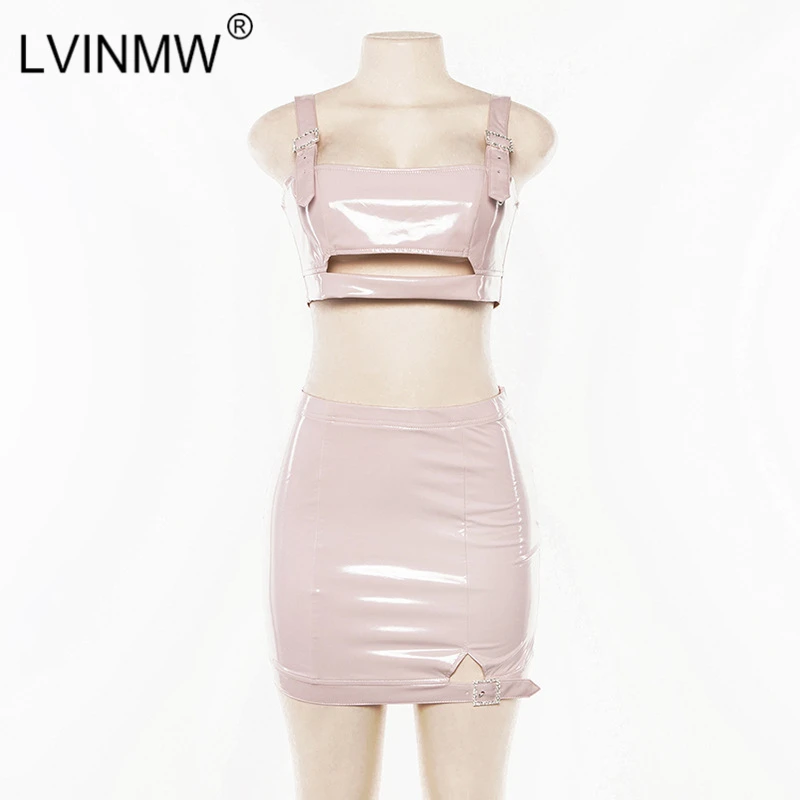 LVINMW пикантные розовые женские комплекты из искусственной кожи регулируемые