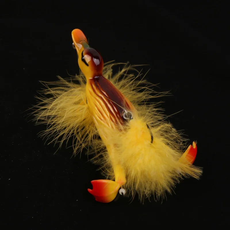 3D Stupid Duck Topwater Fishing Floating Artificial Bait, Plopping and Splashing Feet Hard Fishing Geer