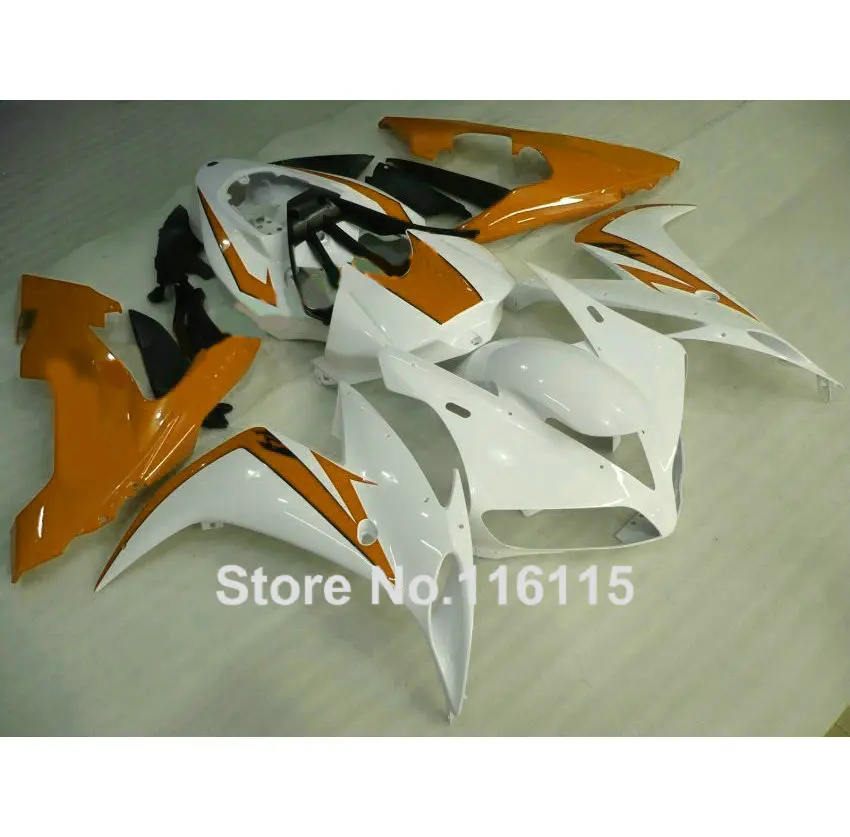 MOTOMARTS Lowest price fairing kit for YAMAHA YZF R1 2004 2005 2006 orange white black fairings set 04 05 06 3217 Full inject | Автомобили
