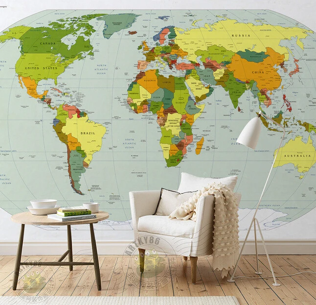 

Custom papel DE parede infantil, world map murals for the sitting room the bedroom of children room background wall wallpaper