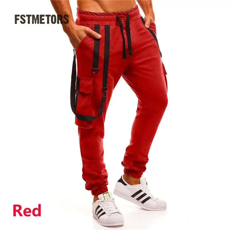2018 Fstmetors карандаш Для мужчин Штаны военные Broadcloth эластичный пояс лоскутное Jogger