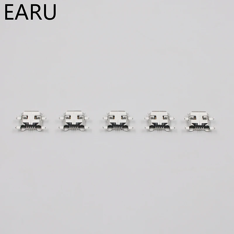 10pcs Micro USB 5pin B type 0.8mm Female Connector For Mobile Phone Mini Jack Charging Socket Four feet plug | Обустройство дома