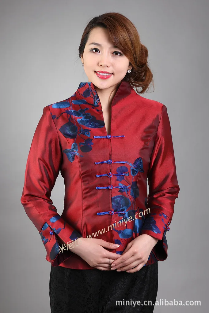 

Chinese Traditional Embroidery Coat Women's Silk Satin Jacket Size: M to 3XL