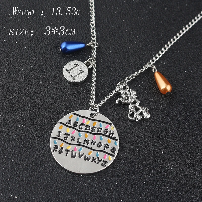 Очень странные дела ожерелье с подвеской в виде Светильник лампы бусины Handstamped