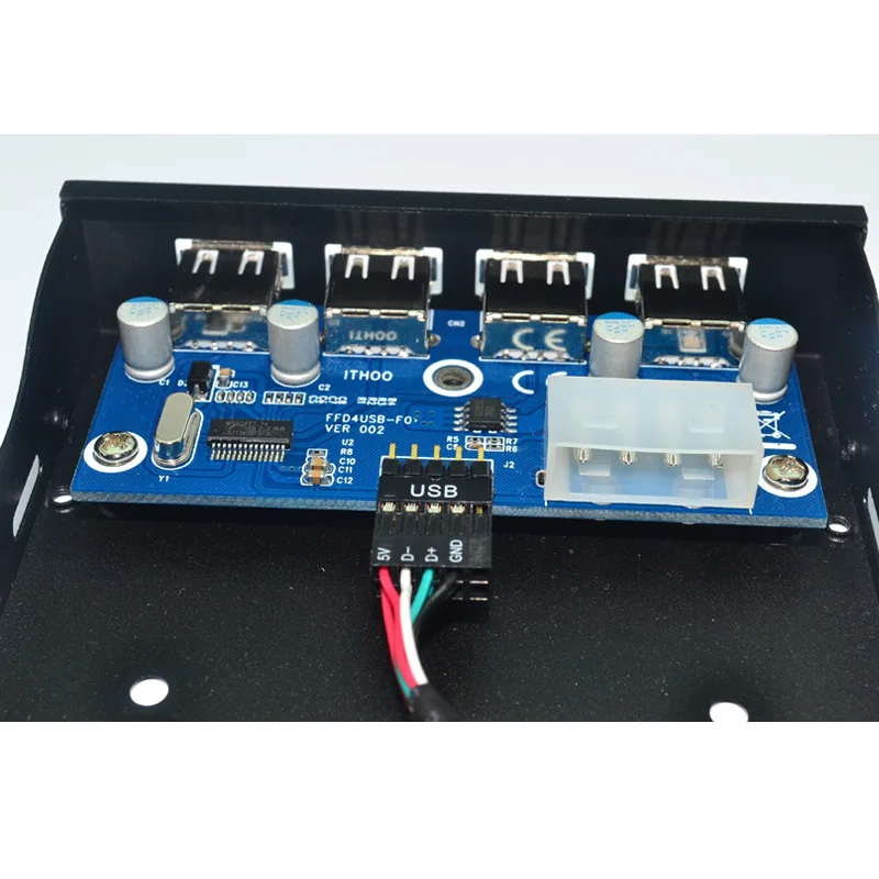 H1111Z 4 Порты и разъёмы USB 2,0 док-станция USB 2,0 адаптер ед. Панель скользящая скоба с 10 пин кабель для рабочего стола 3,5 дюйма FDD ячейка для дискет