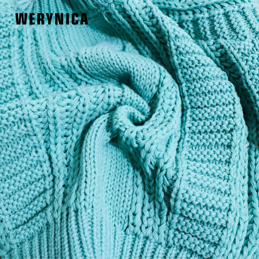 Werynica Women Sweaters Warm Pullover And Jumpers Crewneck Twist Pull Autumn 2019 Knitted | Женская одежда