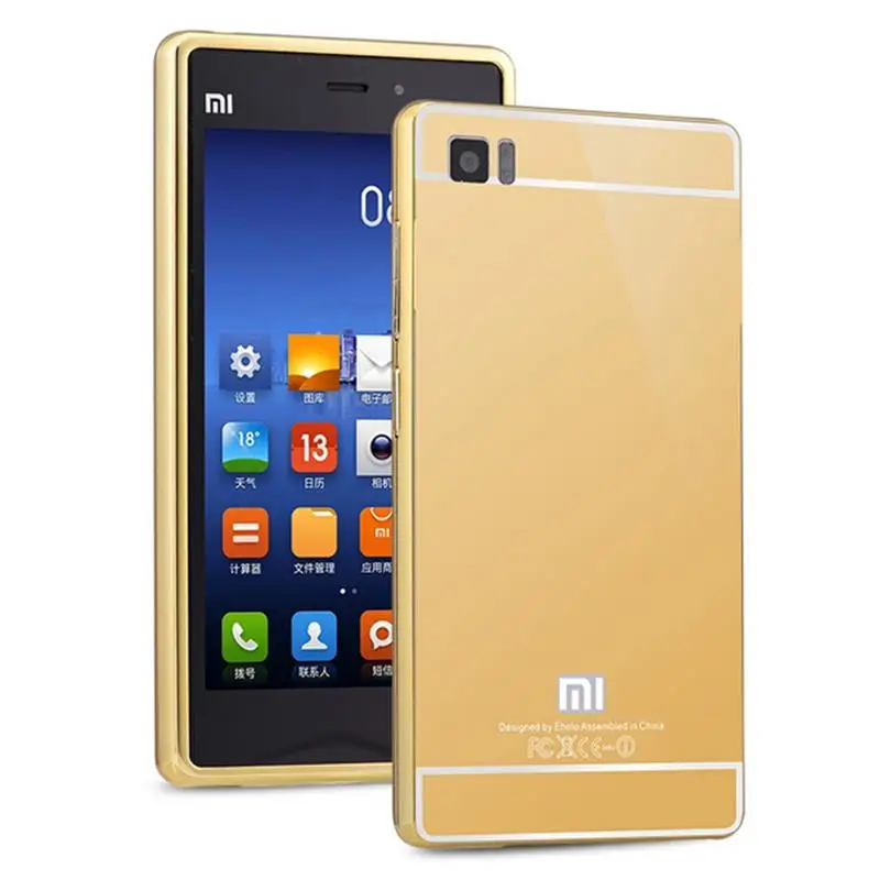 Xinchentech чехол для Xiaomi Mi3 роскошный зеркальный металлический + акриловый жесткий