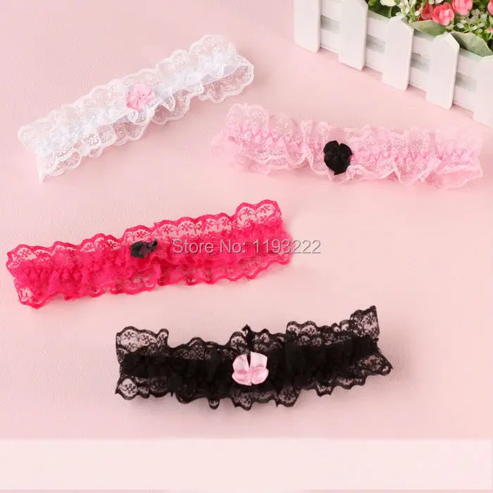 

(1Set=4pcs) Wholesale Sweet Rose Floral Lace Leg Ring Bridal Wedding Party Pub Garter Belt Suspenders Loop