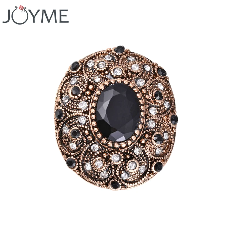 Женское Винтажное кольцо Joyme богемное уникальное большое с цветком из черной и