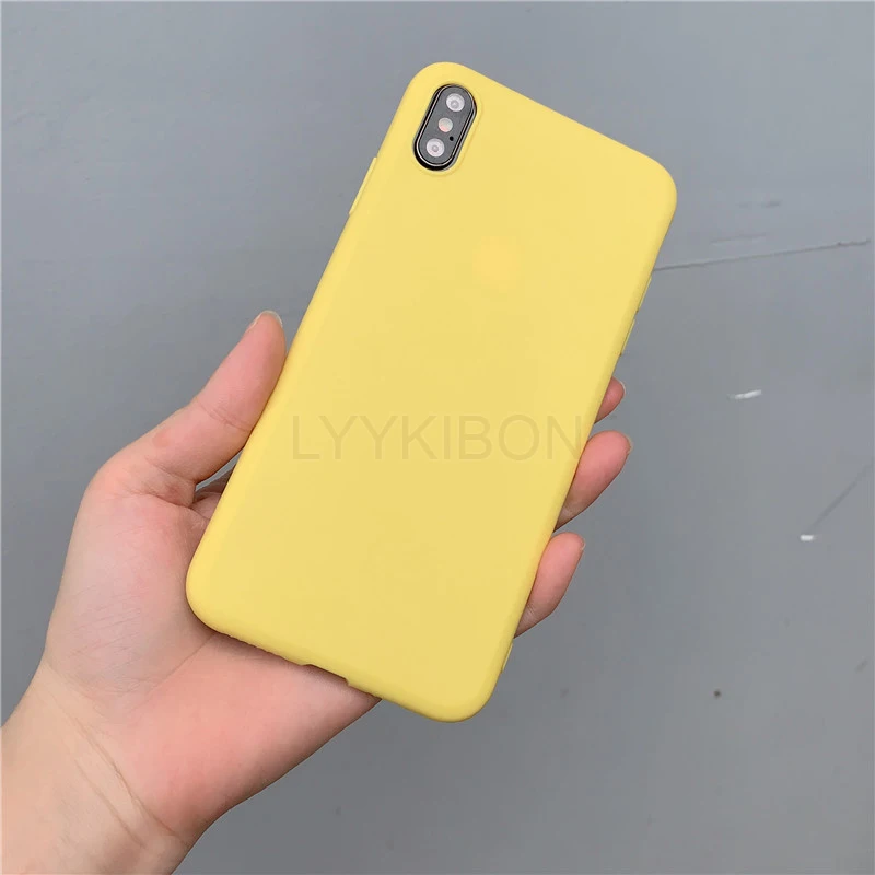 Мягкий силиконовый чехол из ТПУ ярких цветов для huawei Honor 7A 20 Pro 10 Lite 8X P30 P20 mate 20 30 pro P20 P Smart Y9 матовый чехол - Цвет: Yellow