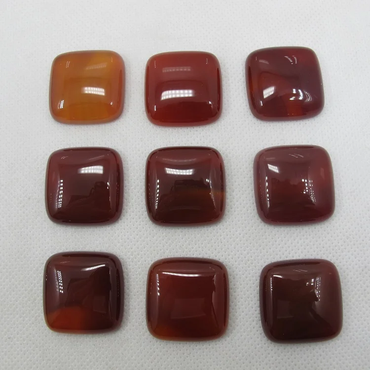 

Natural Red Agate Carnelian 25mm Square Gem stone Jewelry Cabochon Ring Face Necklace pendant 5pcs/lot