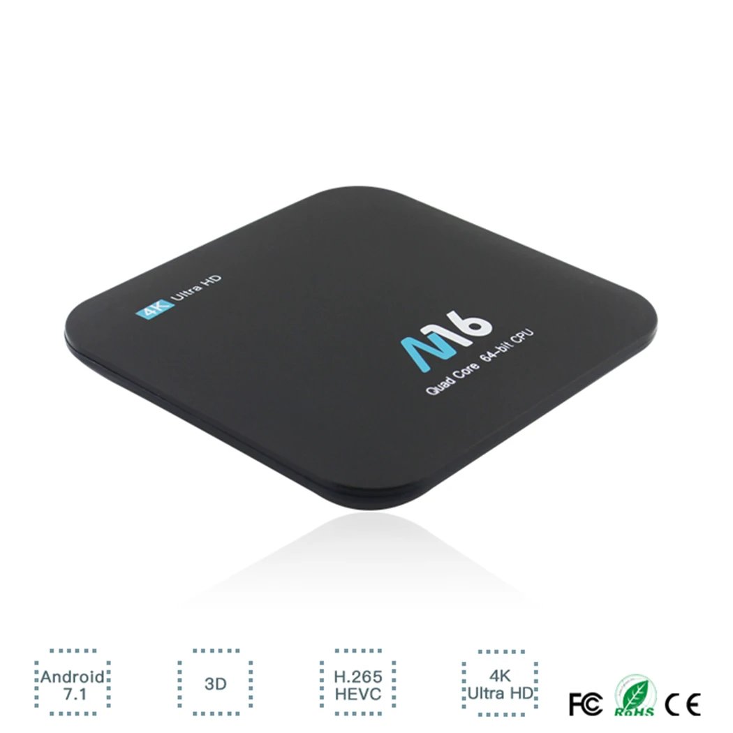 Free Sat Set Top Box Android 7.1 M16 CPU S905X 4K Ultra HD TV-Box 2GDDR3 16GB EMMCC Infrared Remote Control | Электроника