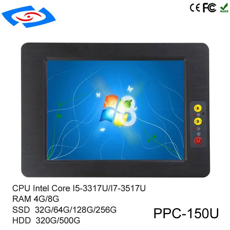 

High Quality 15 inch Embedded Mini Fanless Industrial Panel PC With RAM 4G/8G SSD 32G/64G/128G/256G 1024x768 Resolution For KTV