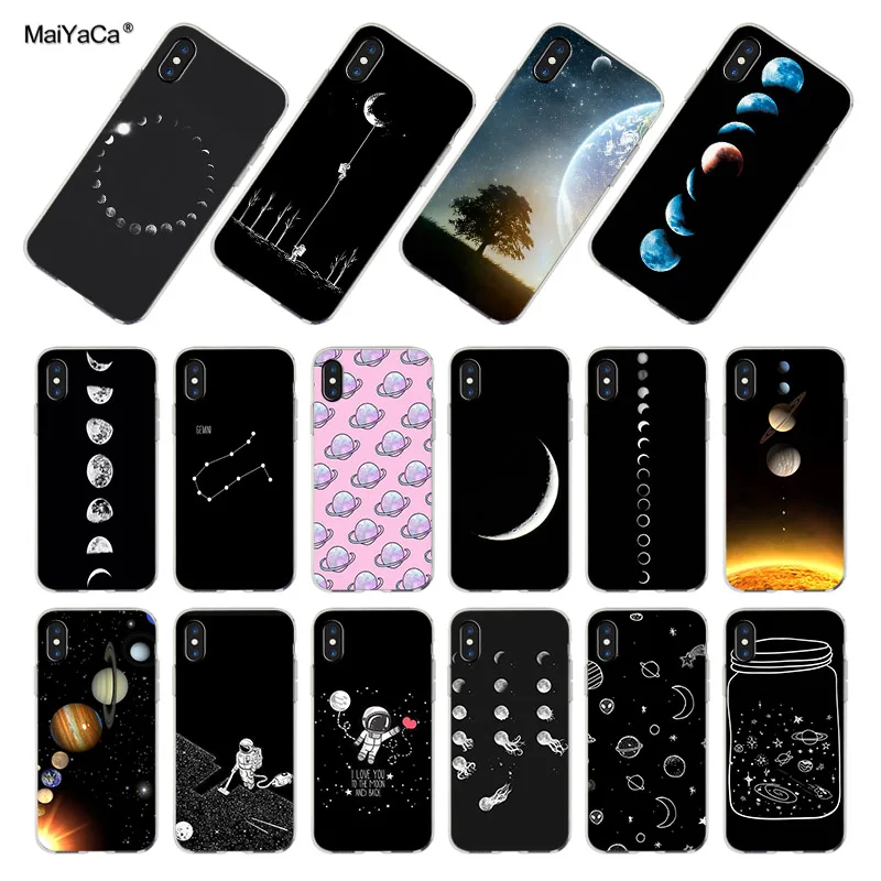Модный мягкий чехол MaiYaCa с изображением затмения космоса и Луны для iPhone 8 7 6 6S Plus X XS