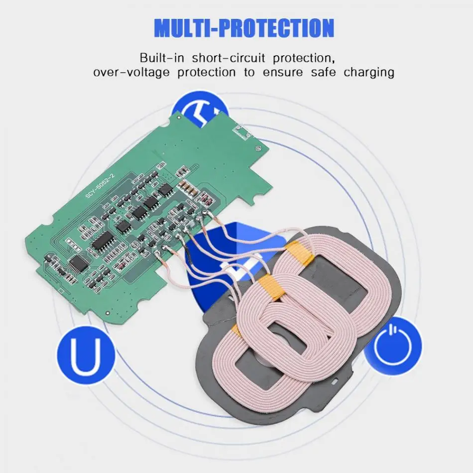 5 Вт DIY Qi беспроводной зарядный модуль 3 катушки печатной платы передатчик Мобильное Беспроводное зарядное утройство для телефона для iPhone 8 для samsung S9