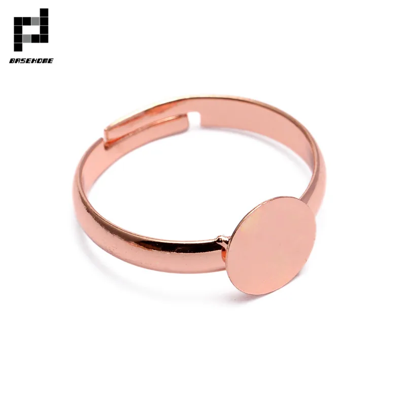 BASEHOME 20pcs/lot Adjustable Ring Settings 6/8/10mm Round Blank Base Trays Bezel for Cabochon Cameo DIY Fashion Rings | Украшения и