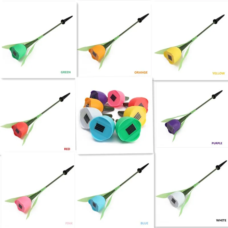 CLAITE Солнечный светодиодный садовый светильник уличный Красочные цветы тюльпана