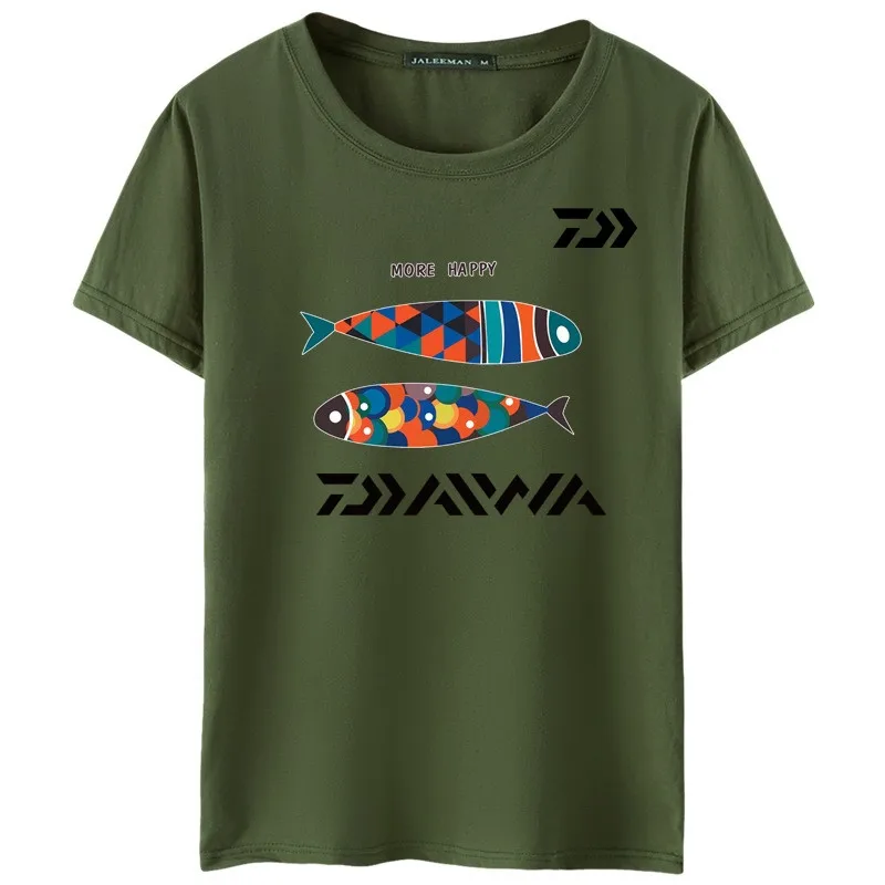 Daiwa мягкая быстросохнущая рыболовная Джерси с коротким рукавом из хлопка