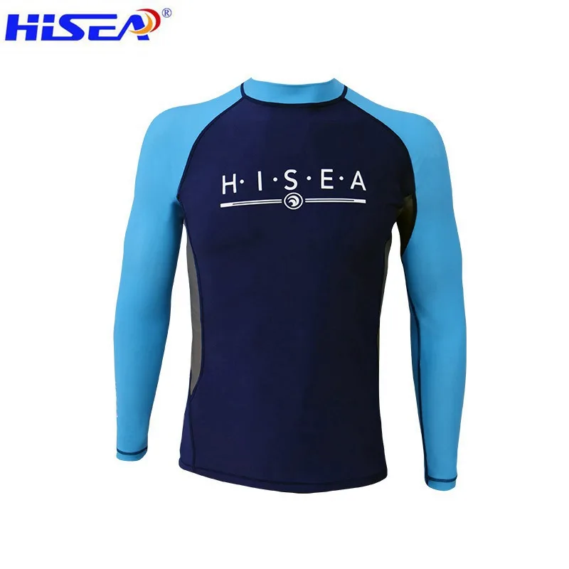 T-shirt S094 Hisea мужской с длинными рукавами, одежда для плавания, противомедузная быстросохнущая футболка для серфинга, солнцезащитный крем, пляжный дайвинг, купальные костюмы - Цвет: T-shirt S094