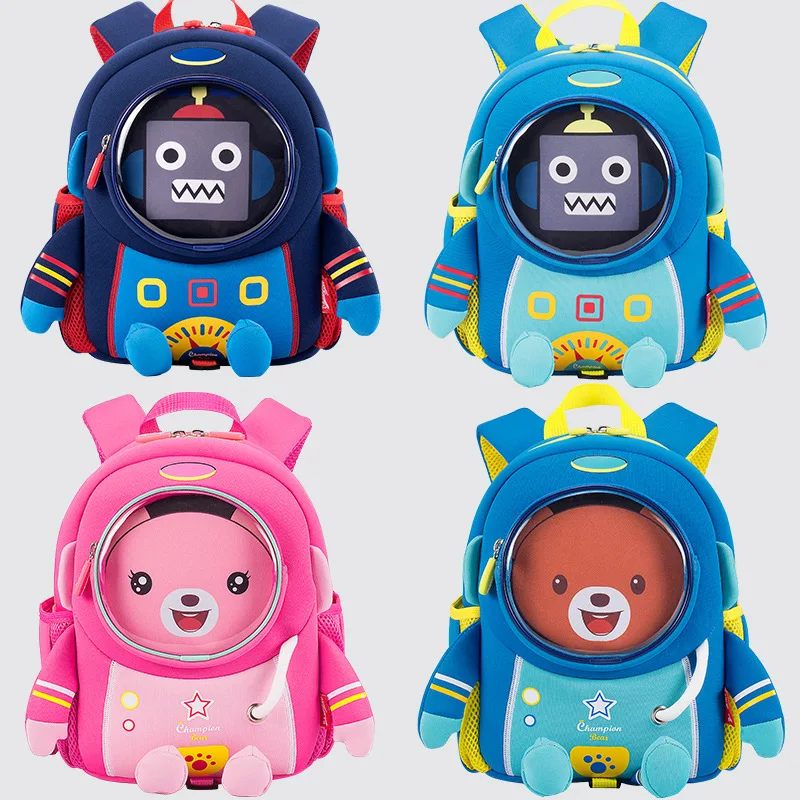 3D Space Bear School Backpack for 2-6 Years Old Kids Cartoon Schoolbag Waterproof Children Bags Boy Girl Mochila Infantil | Багаж и сумки