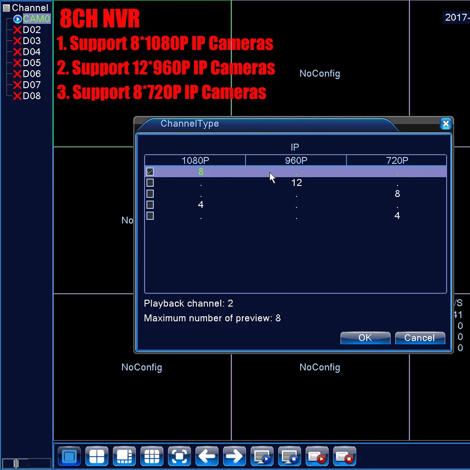 BESDER 8 канальный Сетевой Видео Регистраторы H.264 High Profile 8CH 1080P NVR HI3520D 12CH 960P CCTV для IP