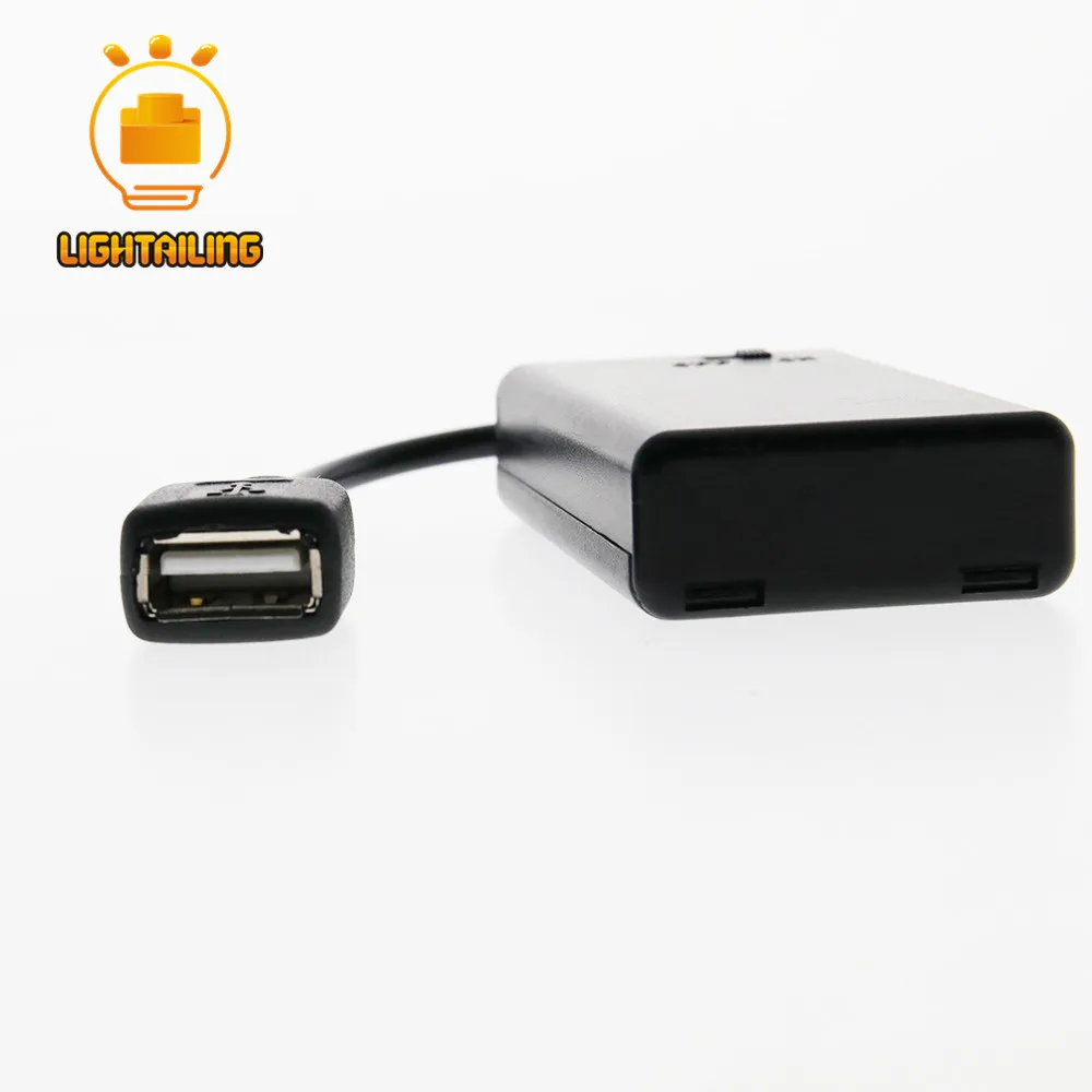 Lighttailing белый/черный USB концентратор с 7 портами Usb и батарейный блок для блока набор игрушек светодио дный свет комплект