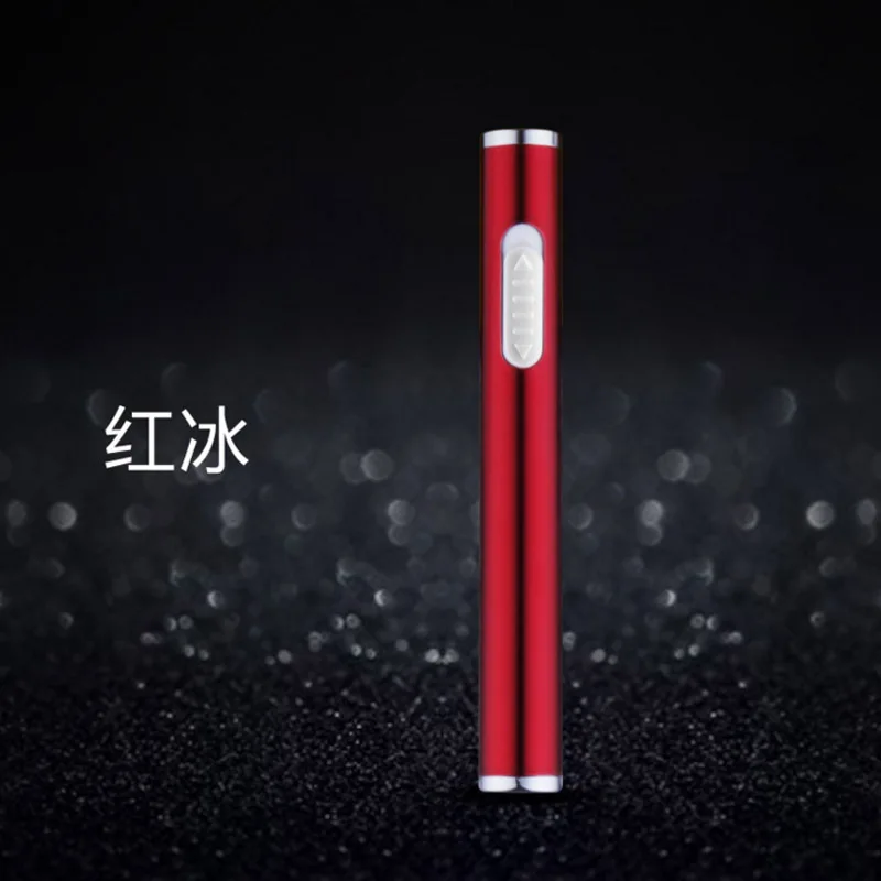Зажигалка с USB зарядкой мини тонкая зажигалка металлическая перезаряжаемая