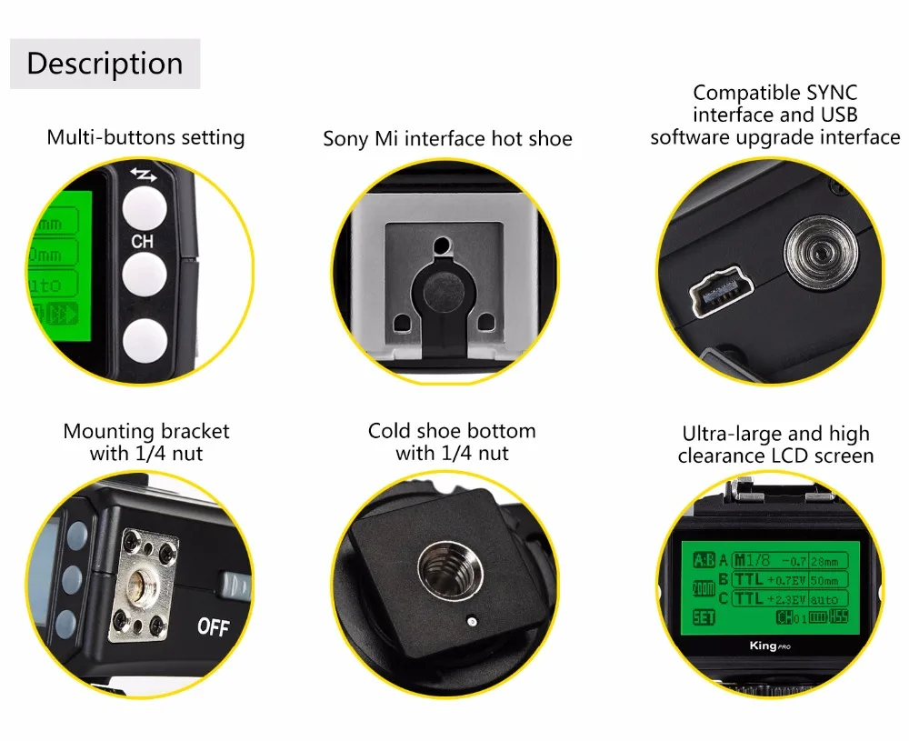 Pixel King Pro 2 4G беспроводной триггер для вспышки TTL 1/8000S HSS приемник передатчик Sony A7 A7R