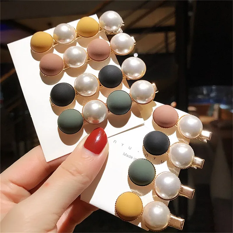 

1PC Candy Scrub Bead Hairpins Hair Accessories Hit Color Imitiation Pearl Hair Clips Barrettes Women Hairgrip