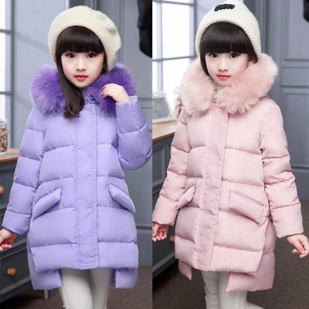 Мода 2020 куртка для девочек пуховики пальто теплая детская на утином пуху Детская