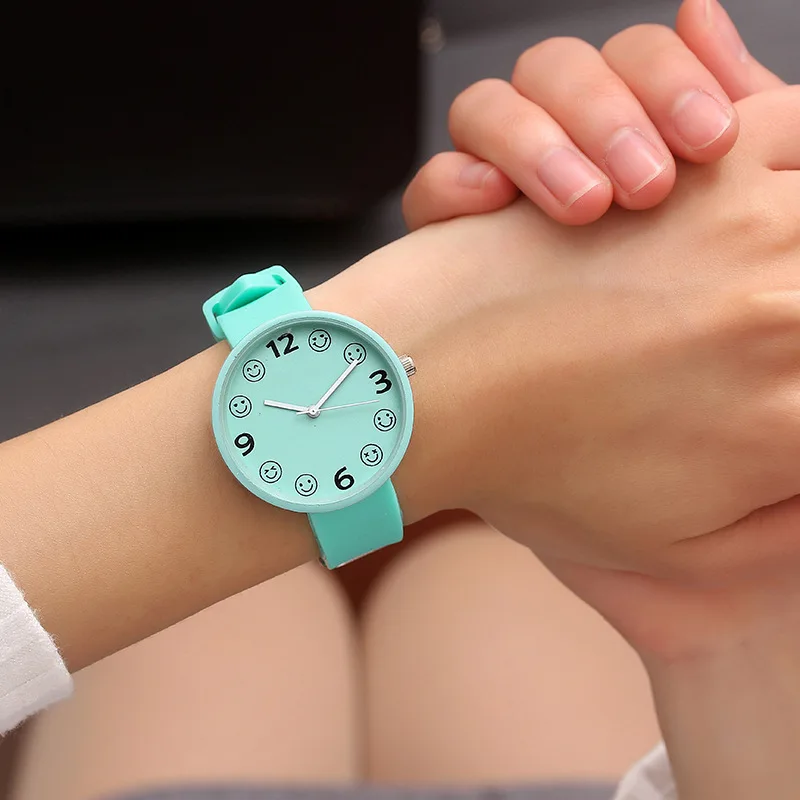 mint green Модные Мультяшные милые цветные кварцевые часы для мальчиков и девочек, детские наручные часы, горячая распродажа, детские часы, подарки для детей - Цвет: mint green