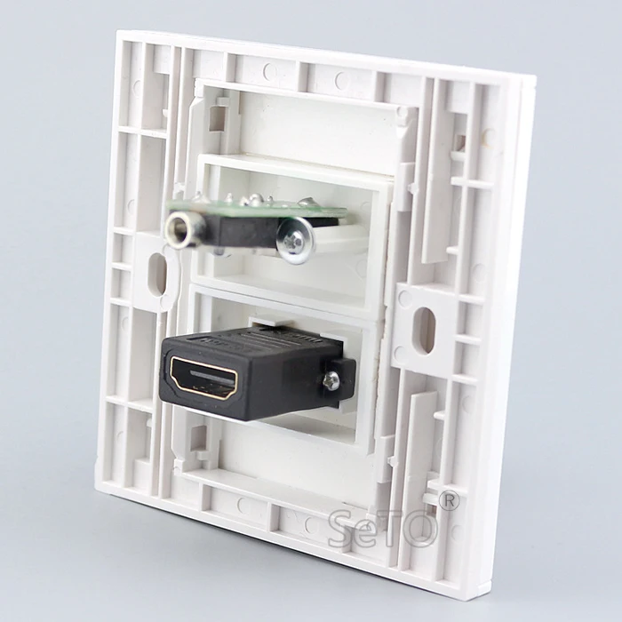 SeTo 86 Тип HDMI + 3 5 мм разъем для наушников панель настенная гнездо Keystone Лицевая