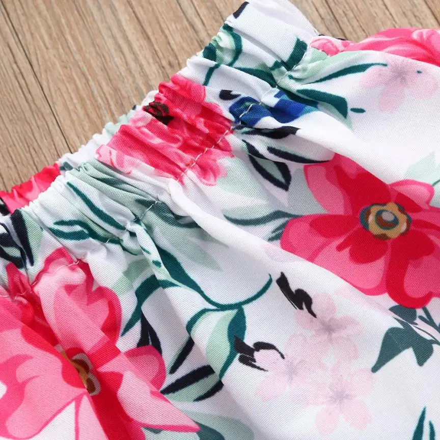 Мягкий удобный материал 3 предмета Топы с открытыми плечами и цветочным принтом