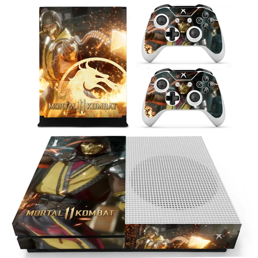 Mortol Kombat 11 наклейка на кожу для Xbox One Slim консоль и 2 контроллера для Xbox One S скины стикеры s винил