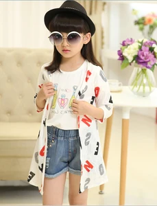 2022 летняя детская одежда детский длинный стильный тонкий кардиган с длинными рукавами для девочек свитеры для детей вязаный свитер Топ для девочек