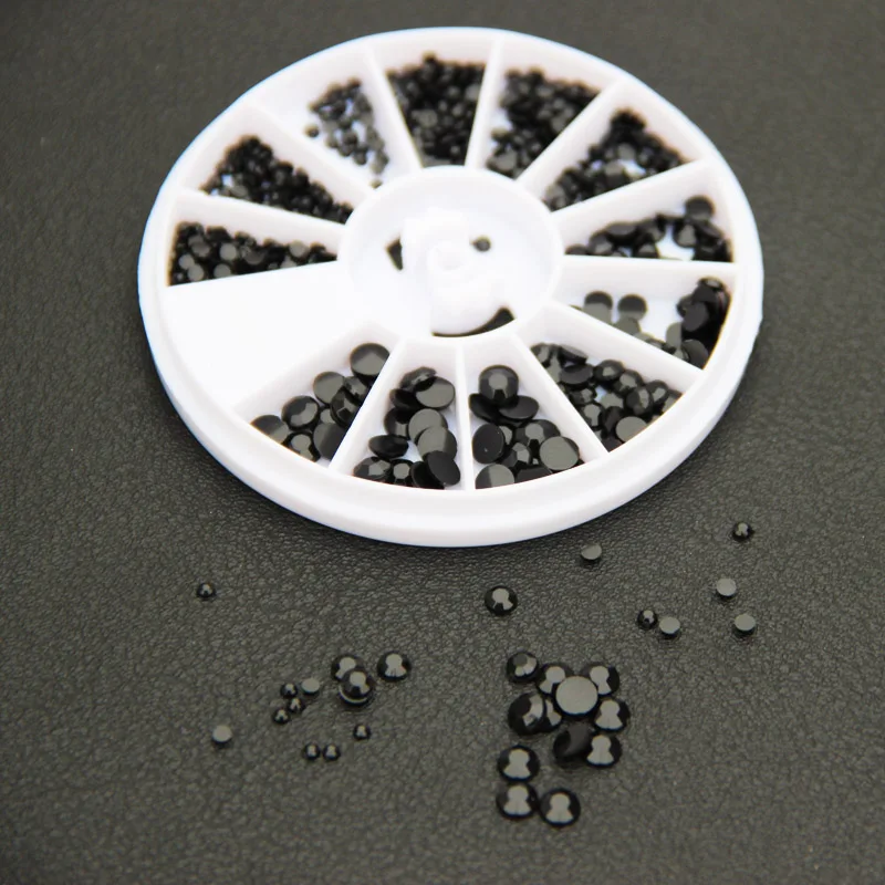 4 размера черные акриловые наклейки для дизайна ногтей советы Блестящие модные