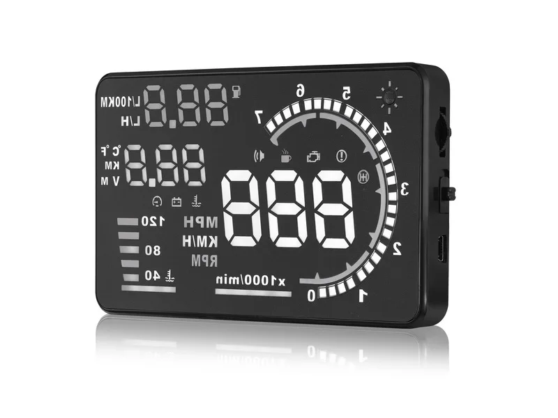 5 дюймов HD Автомобильный Hud Дисплей OBD2 более Скорость сигнализации потребление