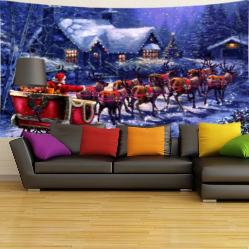 Рождественские настенные гобелены с мультяшным принтом туника гобелен