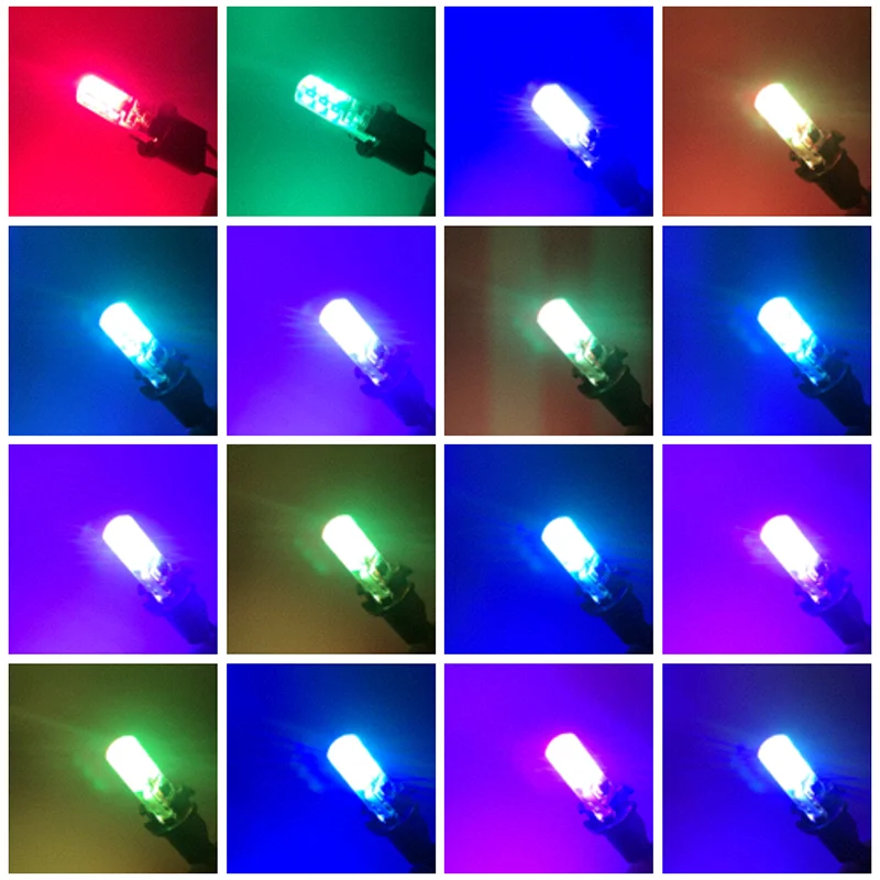 SUNKIA 2 шт./компл. T10 COB лампа RGB Цвет с пульт дистанционного управления (без батарей)
