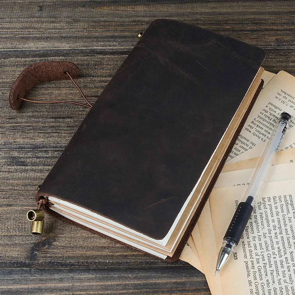

Horse Crazy Leather Portable Size Refillable Journal Notebook Planner Diary Business Notepad Handmade Travelers Notebook