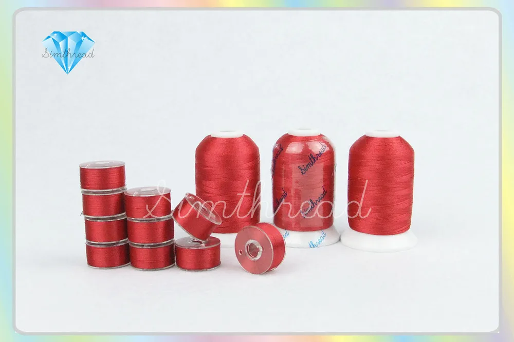 12 шт. предварительно намотанные пластиковые бобины и Вышивальная нить из