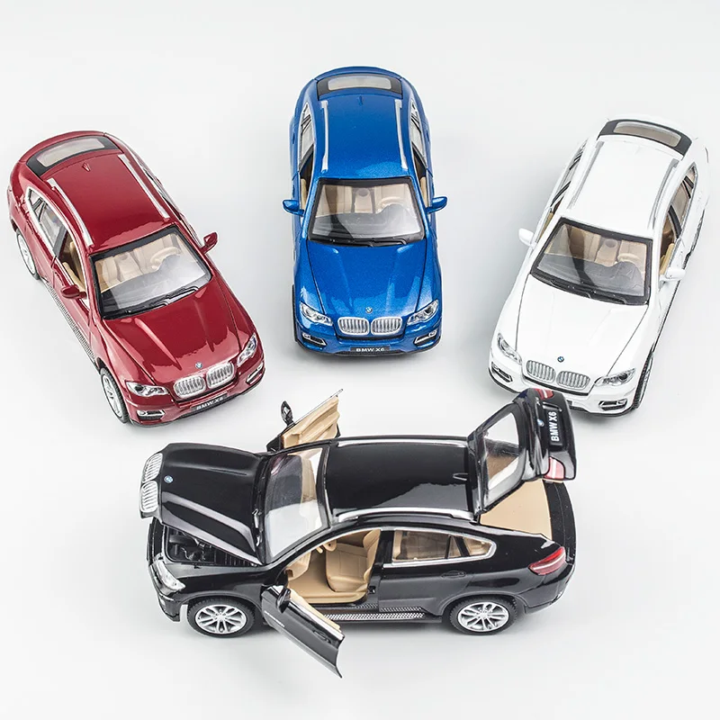 KIDAMI 1:32 Alloy Pull Back Diecast X6 car Model with Sound Light boys Collection Gift Toy For children |