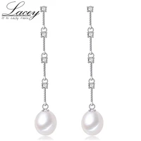 925 sterling silver freshwater pearl earringsdrop ethnic earrings wedding for womenreal pearl long earrings girl gift
