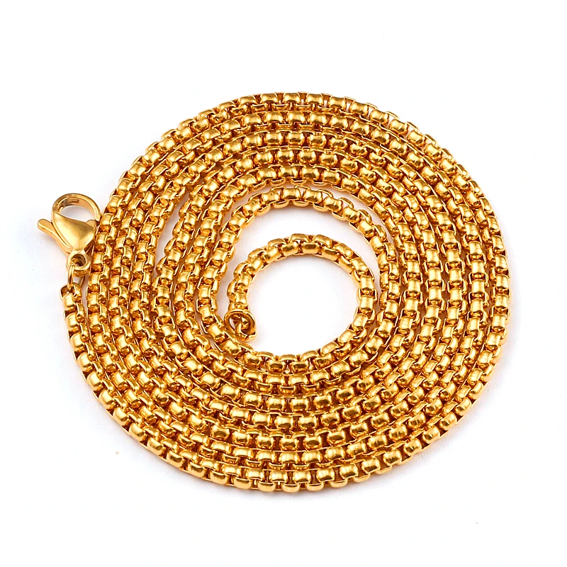 

10 Pcs Silver/ Gold/Rose gold /Black Stainless Steel 2.5mm Square Box Chains For Necklace DIY Jewelry