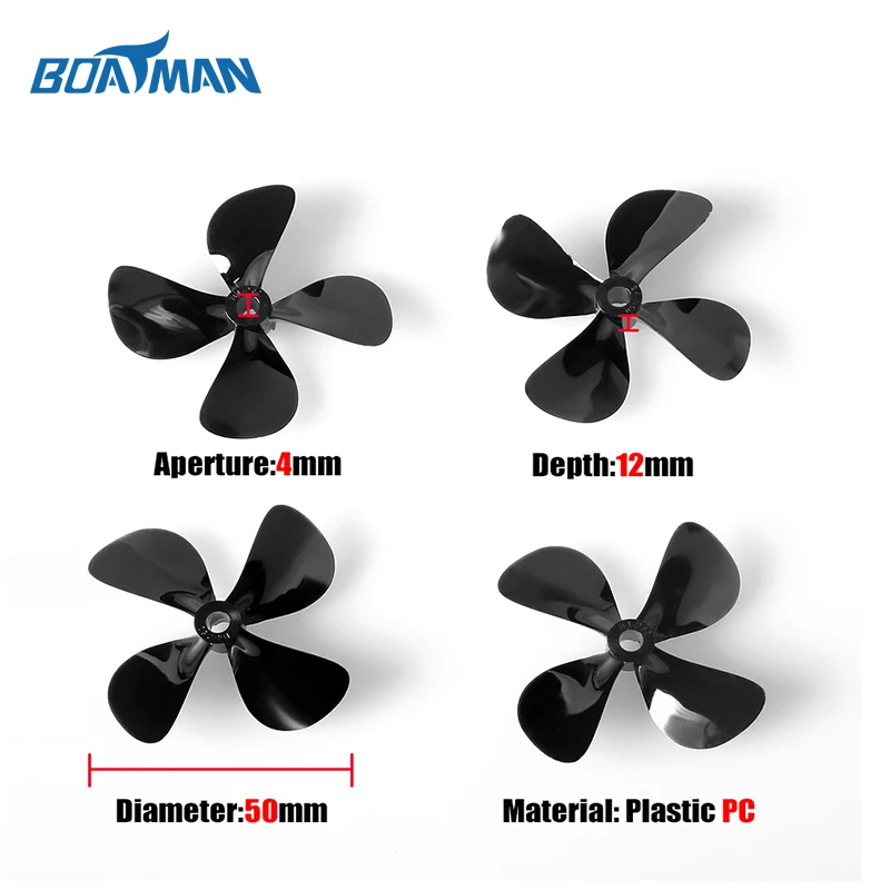 Great price plastic propeller black 4blades for bait boat fishing parts | Спорт и развлечения