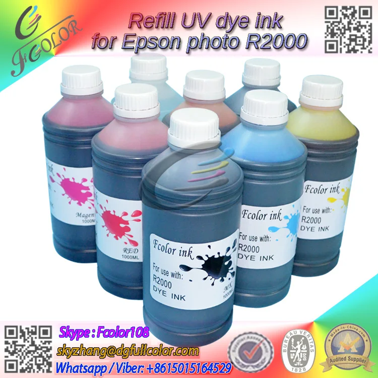 Чернила для принтера epson stylus photo R2000|refill ink for epson|dye inkprinter refill |