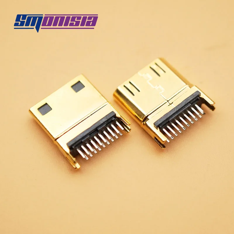 100 шт./лот мини микро HDMI-совместимая штепсельная вилка 19PIN разъем типа C шина 1 0