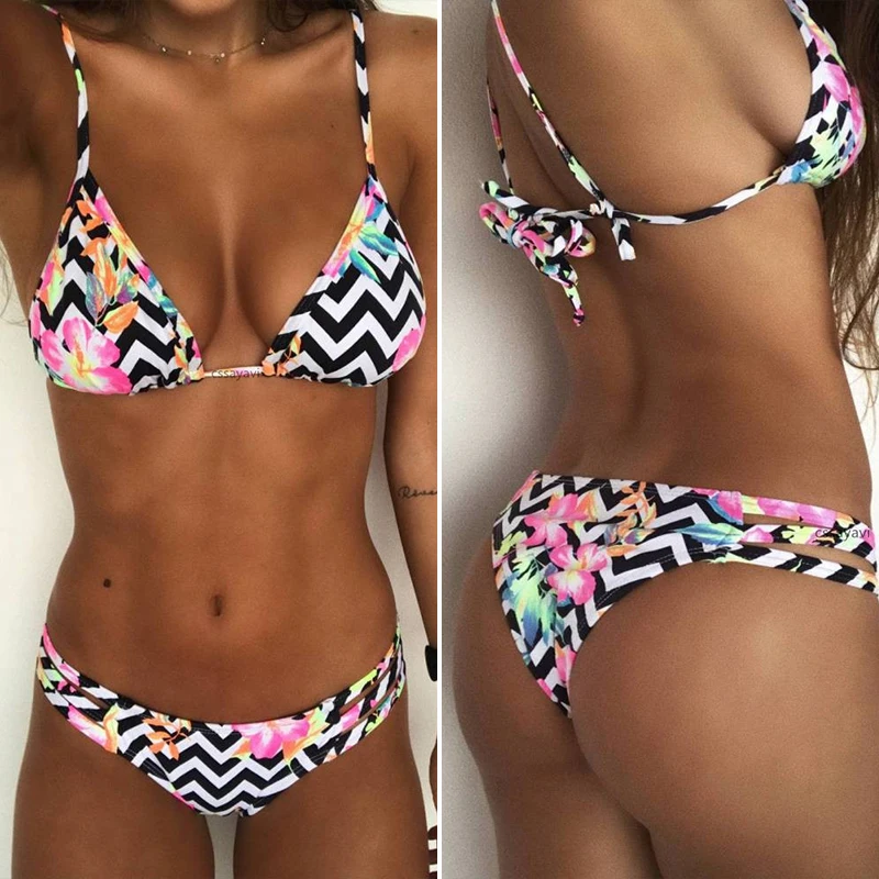 Женский купальник бикини Bikinx сексуальный треугольный со звездами пуш ап