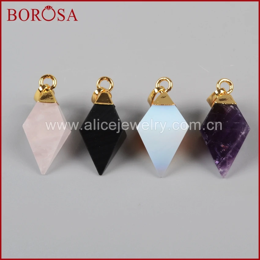 

Золотистые камни BOROSA Drusy в форме ромба множественные камни граненый Лон кубусы G1003 ювелирные изделия с друзой