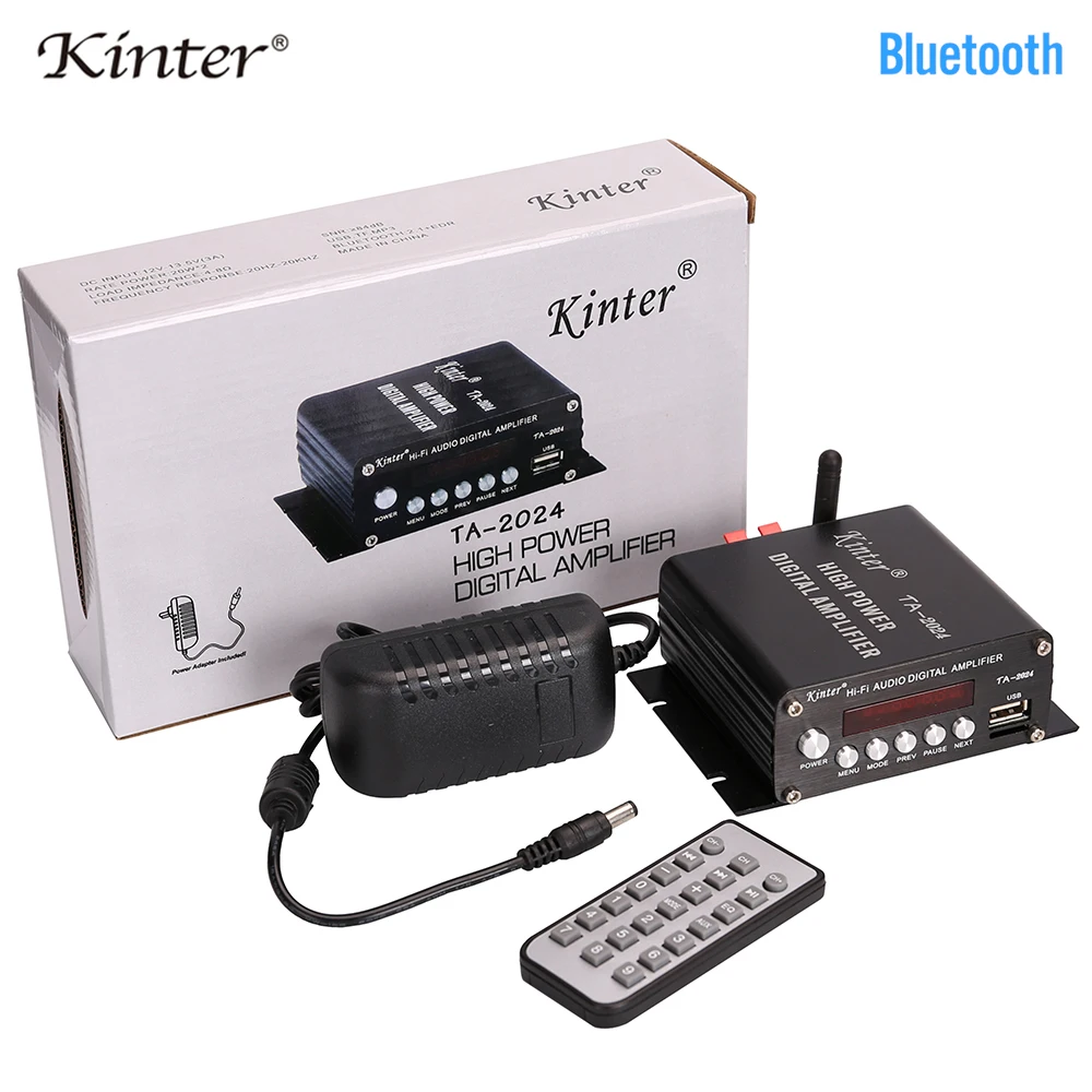 Kinter TA 2024 для bluetooth hifi цифровой усилитель мощности класса T аудио 2.0CH tda2024 20 W с USB TF